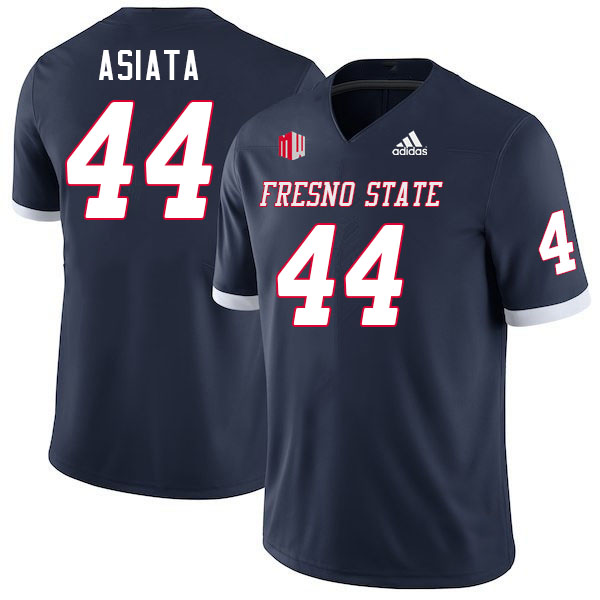 Men #44 Auckland Asiata Fresno State Bulldogs College Football Jerseys Stitched-Navy